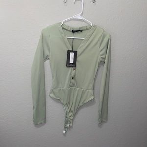 NWT PLT Sage Long Sleeve Button Bodysuit